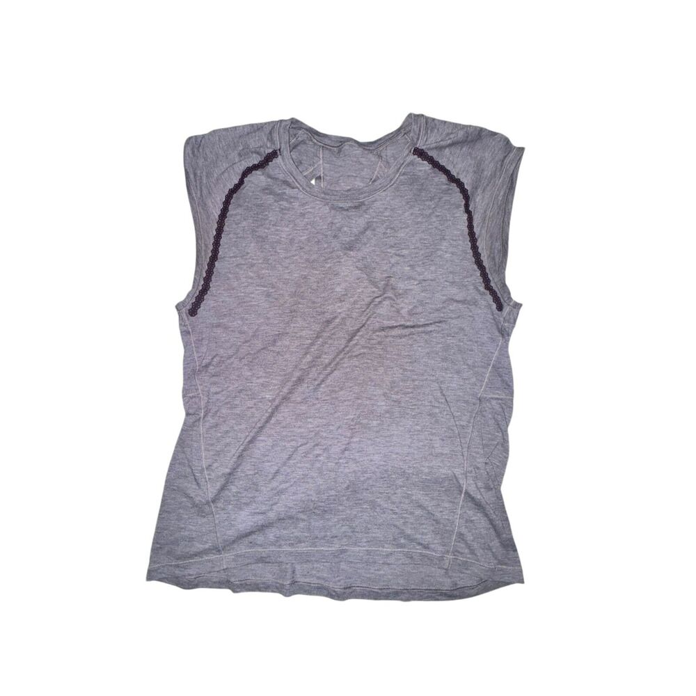 Lululemon Stop Drop & Squat Short Sleeve Shirt Women's 6 Heathered Black Currant